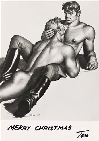 TOM OF FINLAND (1920-1991) Group of 4 Photographs Signed, or Inscribed and Signed, Tom, to Ambrose, in red or black ink,